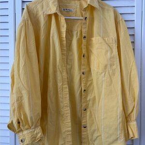 We The Free Yellow Striped Shirt Jacket